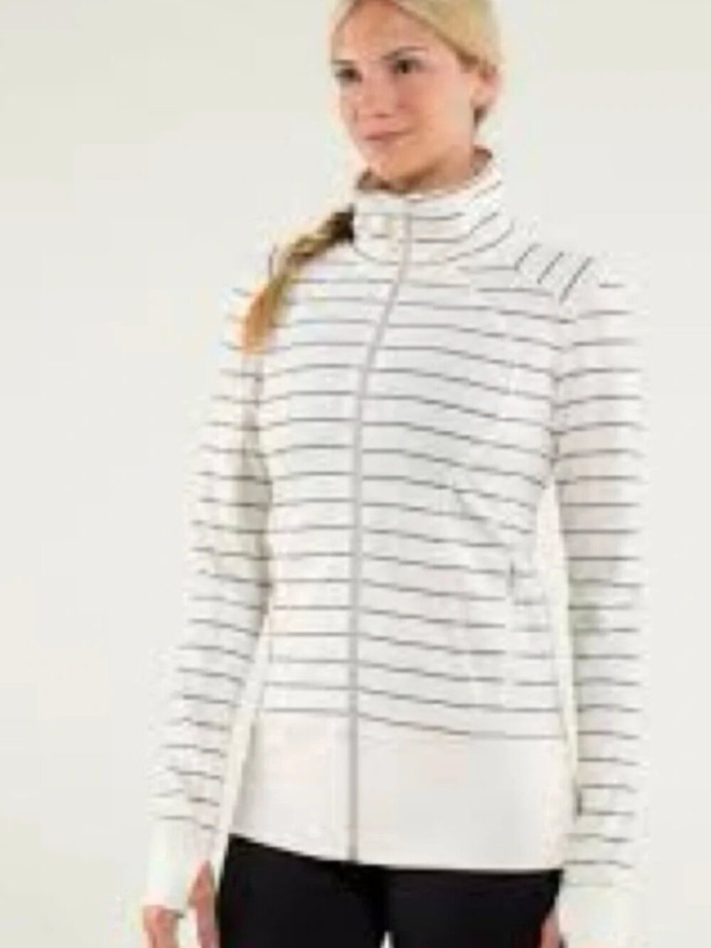 Lululemon cream striped zip up